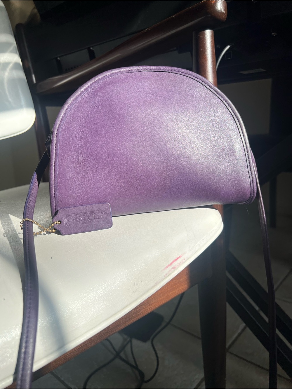 HTF Vintage Coach Purple Kimball Crossbody Bag - Coach